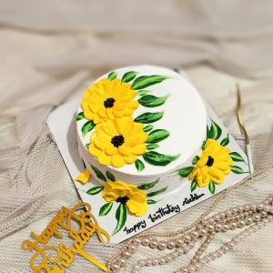 Sunflower theme cake [vanilla] 🧡💛